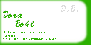 dora bohl business card